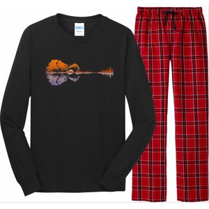 Guitar Lake Reflections Music And Guitar Lover Guitar Long Sleeve Pajama Set