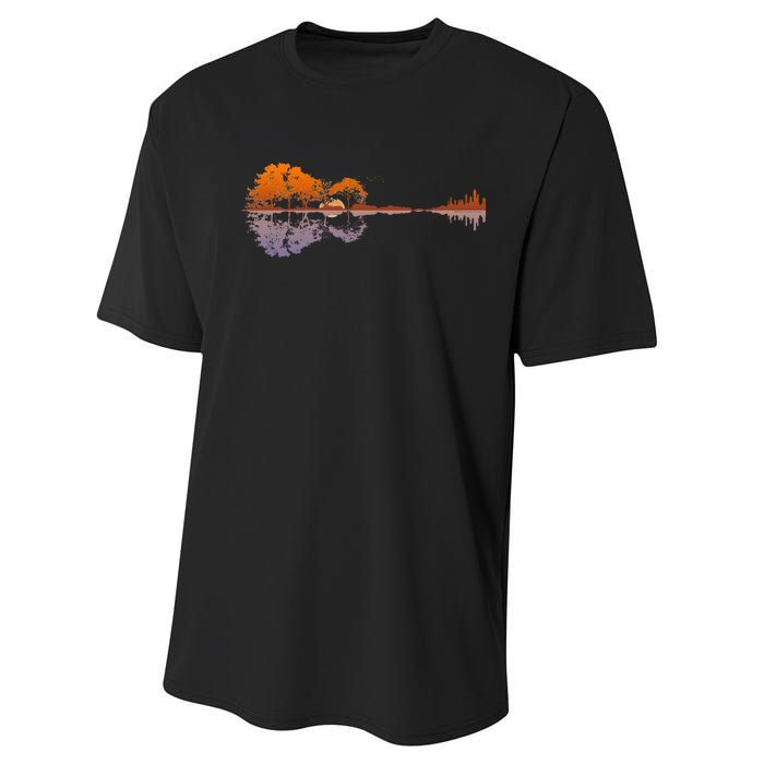 Guitar Lake Reflections Music And Guitar Lover Guitar Performance Sprint T-Shirt