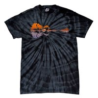 Guitar Lake Reflections Music And Guitar Lover Guitar Tie-Dye T-Shirt