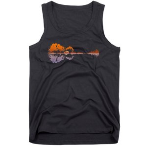 Guitar Lake Reflections Music And Guitar Lover Guitar Tank Top