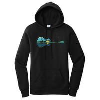 Guitar Lake Reflections Night Sky And Moon Guitar Women's Pullover Hoodie