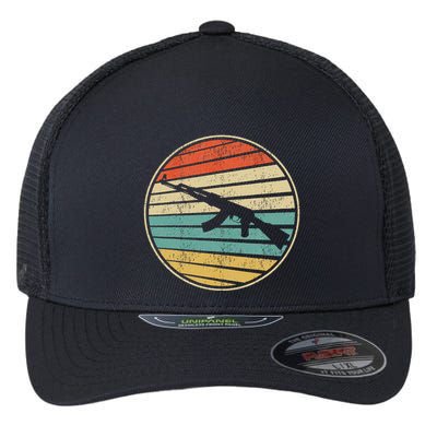 Gun Lover Retro Vintage 70s 80s Ak47 Assault Rifle Art Fun Flexfit Unipanel Trucker Cap