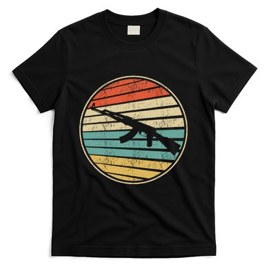 Gun Lover Retro Vintage 70s 80s Ak47 Assault Rifle Art Fun T-Shirt