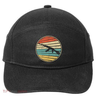Gun Lover Retro Vintage 70s 80s Ak47 Assault Rifle Art Fun 7-Panel Snapback Hat