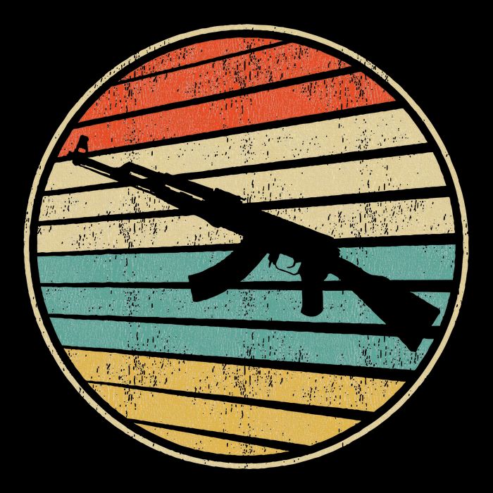 Gun Lover Retro Vintage 70s 80s Ak47 Assault Rifle Art Fun Bag