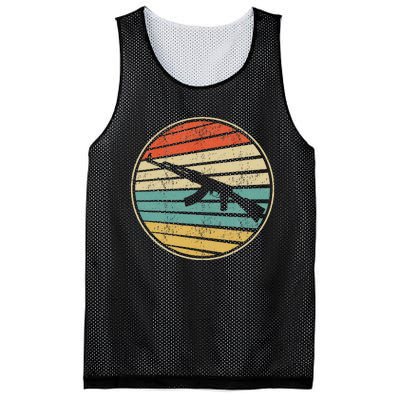 Gun Lover Retro Vintage 70s 80s Ak47 Assault Rifle Art Fun Mesh Reversible Basketball Jersey Tank