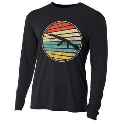 Gun Lover Retro Vintage 70s 80s Ak47 Assault Rifle Art Fun Cooling Performance Long Sleeve Crew