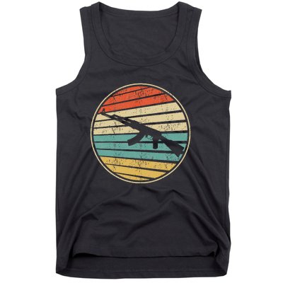 Gun Lover Retro Vintage 70s 80s Ak47 Assault Rifle Art Fun Tank Top