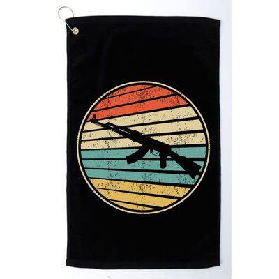 Gun Lover Retro Vintage 70s 80s Ak47 Assault Rifle Art Fun Golf Towel