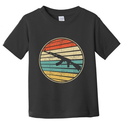 Gun Lover Retro Vintage 70s 80s Ak47 Assault Rifle Art Fun Toddler T-Shirt