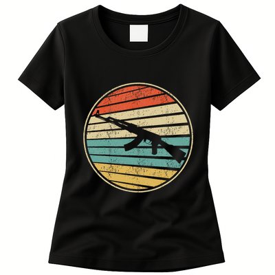 Gun Lover Retro Vintage 70s 80s Ak47 Assault Rifle Art Fun Womens T-Shirt