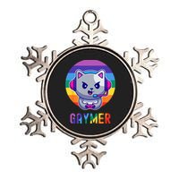 Gaymer LGBT Rainbow Gay Video Game Lovers Gift Cat Pride Metallic Star Ornament