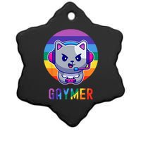 Gaymer LGBT Rainbow Gay Video Game Lovers Gift Cat Pride Ceramic Star Ornament