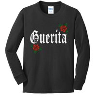 Guerita Latina Roses Floral Kids Long Sleeve Shirt