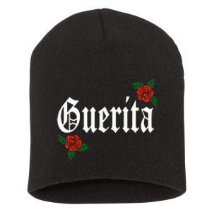 Guerita Latina Roses Floral Short Acrylic Beanie