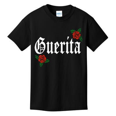 Guerita Latina Roses Floral Kids T-Shirt