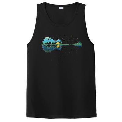 Guitar Lake Reflections Night Sky and Moon Guitar PosiCharge Competitor Tank