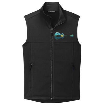 Guitar Lake Reflections Night Sky and Moon Guitar Collective Smooth Fleece Vest