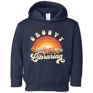 Groovy Librarian Retro Rainbow Colorful Design Librarian Toddler Hoodie