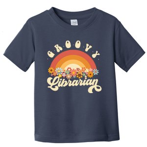 Groovy Librarian Retro Rainbow Colorful Design Librarian Toddler T-Shirt