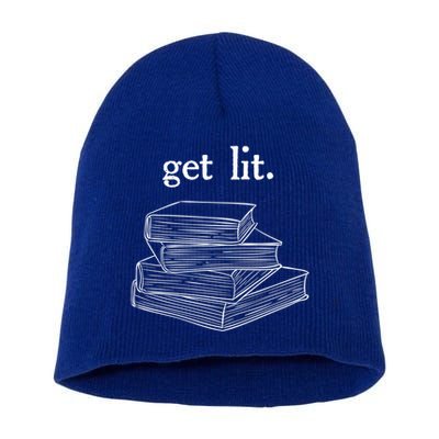 Get Lit Reading Book Nerd Funny Literature English Teacher Gift Short Acrylic Beanie