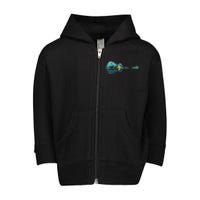 Guitar Lake Reflections Night Sky And Moon Guitar Toddler Zip Fleece Hoodie