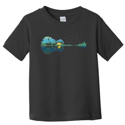 Guitar Lake Reflections Night Sky And Moon Guitar Toddler T-Shirt