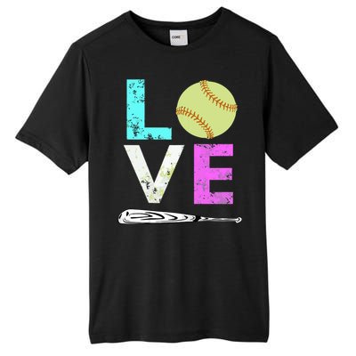 Girl Love Softball Best Fun Birthday Gift Tall Fusion ChromaSoft Performance T-Shirt