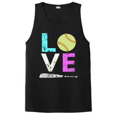 Girl Love Softball Best Fun Birthday Gift PosiCharge Competitor Tank