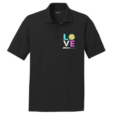 Girl Love Softball Best Fun Birthday Gift PosiCharge RacerMesh Polo