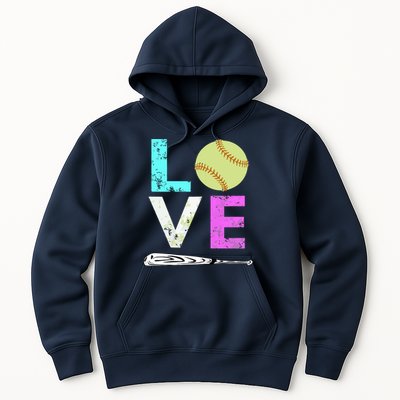 Girl Love Softball Best Fun Birthday Gift Hoodie