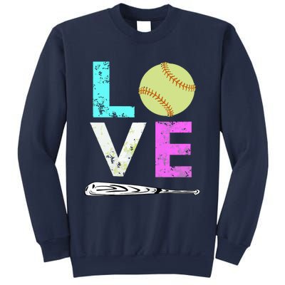 Girl Love Softball Best Fun Birthday Gift Sweatshirt