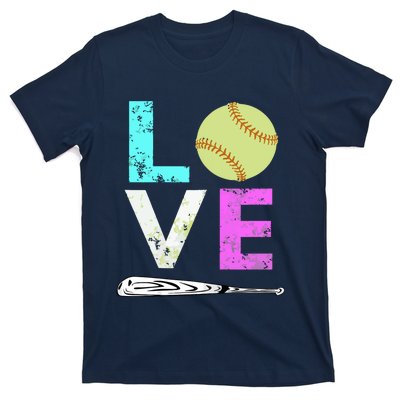 Girl Love Softball Best Fun Birthday Gift T-Shirt