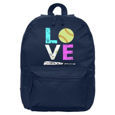 Girl Love Softball Best Fun Birthday Gift 16 in Basic Backpack