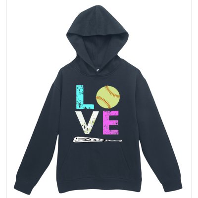 Girl Love Softball Best Fun Birthday Gift Urban Pullover Hoodie