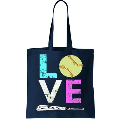 Girl Love Softball Best Fun Birthday Gift Tote Bag