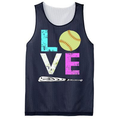 Girl Love Softball Best Fun Birthday Gift Mesh Reversible Basketball Jersey Tank