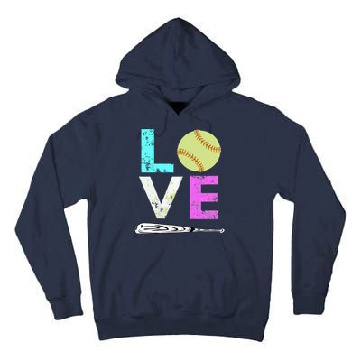 Girl Love Softball Best Fun Birthday Gift Tall Hoodie