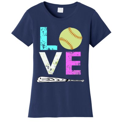 Girl Love Softball Best Fun Birthday Gift Women's T-Shirt