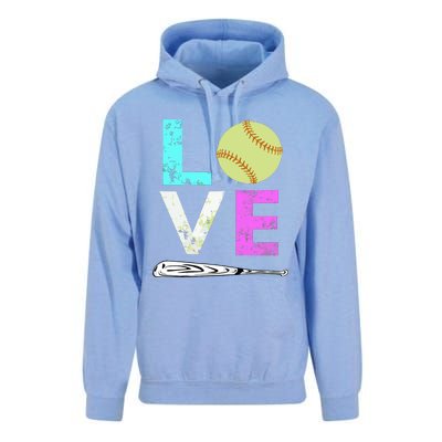 Girl Love Softball Best Fun Birthday Gift Unisex Surf Hoodie