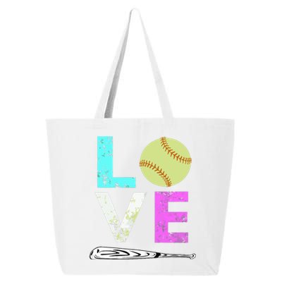 Girl Love Softball Best Fun Birthday Gift 25L Jumbo Tote