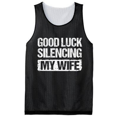 Good Luck Silencing My Wife Mesh Reversible Basketball Jersey Tank