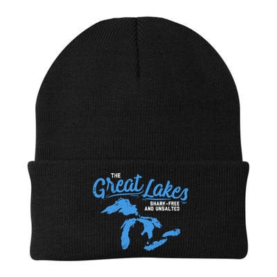 Great Lakes Shark Free And Unsalted Summer Vacation Lake Life Gift Beanie