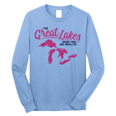 Great Lakes Shark Free And Unsalted Summer Vacation Funny Gift Long Sleeve Shirt