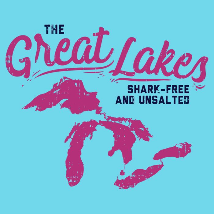 Great Lakes Shark Free And Unsalted Summer Vacation Funny Gift Button