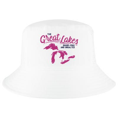 Great Lakes Shark Free And Unsalted Summer Vacation Funny Gift Cool Comfort Performance Bucket Hat