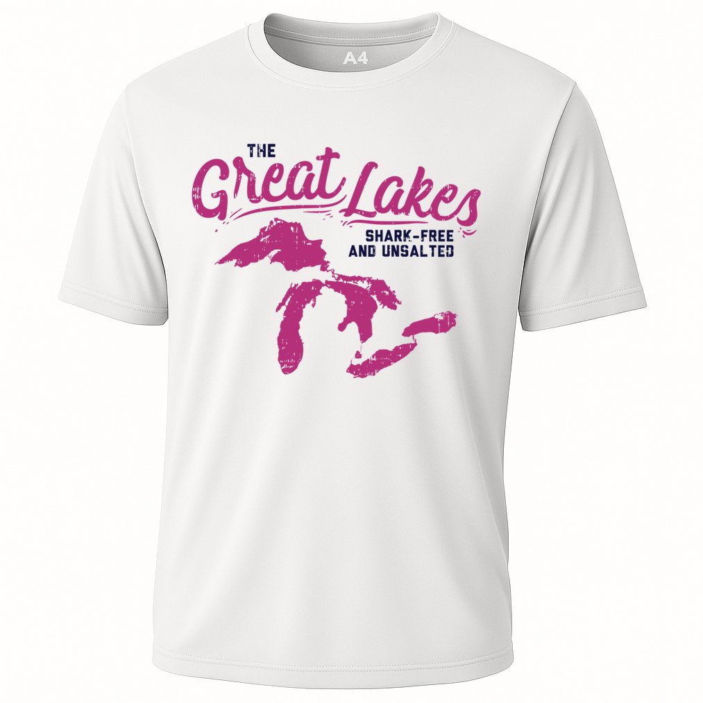 Great Lakes Shark Free And Unsalted Summer Vacation Funny Gift Performance Shirt