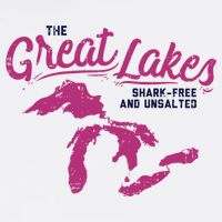 Great Lakes Shark Free And Unsalted Summer Vacation Funny Gift V-Neck T-Shirt