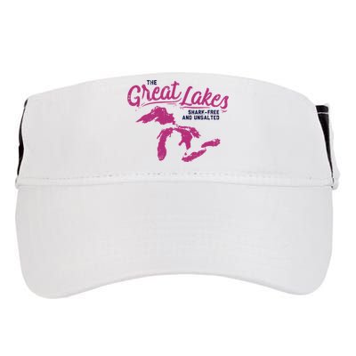 Great Lakes Shark Free And Unsalted Summer Vacation Funny Gift Adult Drive Performance Visor