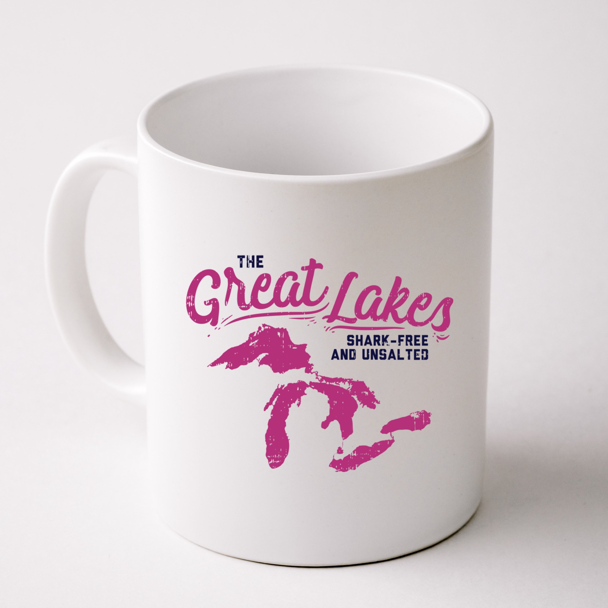 Great Lakes Shark Free And Unsalted Summer Vacation Funny Gift Mug